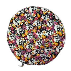 Extra Large Tortilla Warmer -100% Cotton- Skull & Flowers Design-Microwave Safe